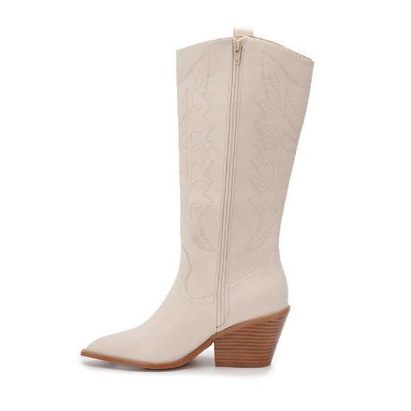 Corkys Howdy WIDE CALF Western Cowgirl Boots in Winter White - Picture 6 of 9